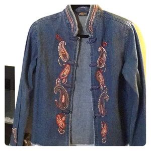 Ladies  embroidered jean Coat/ shirt